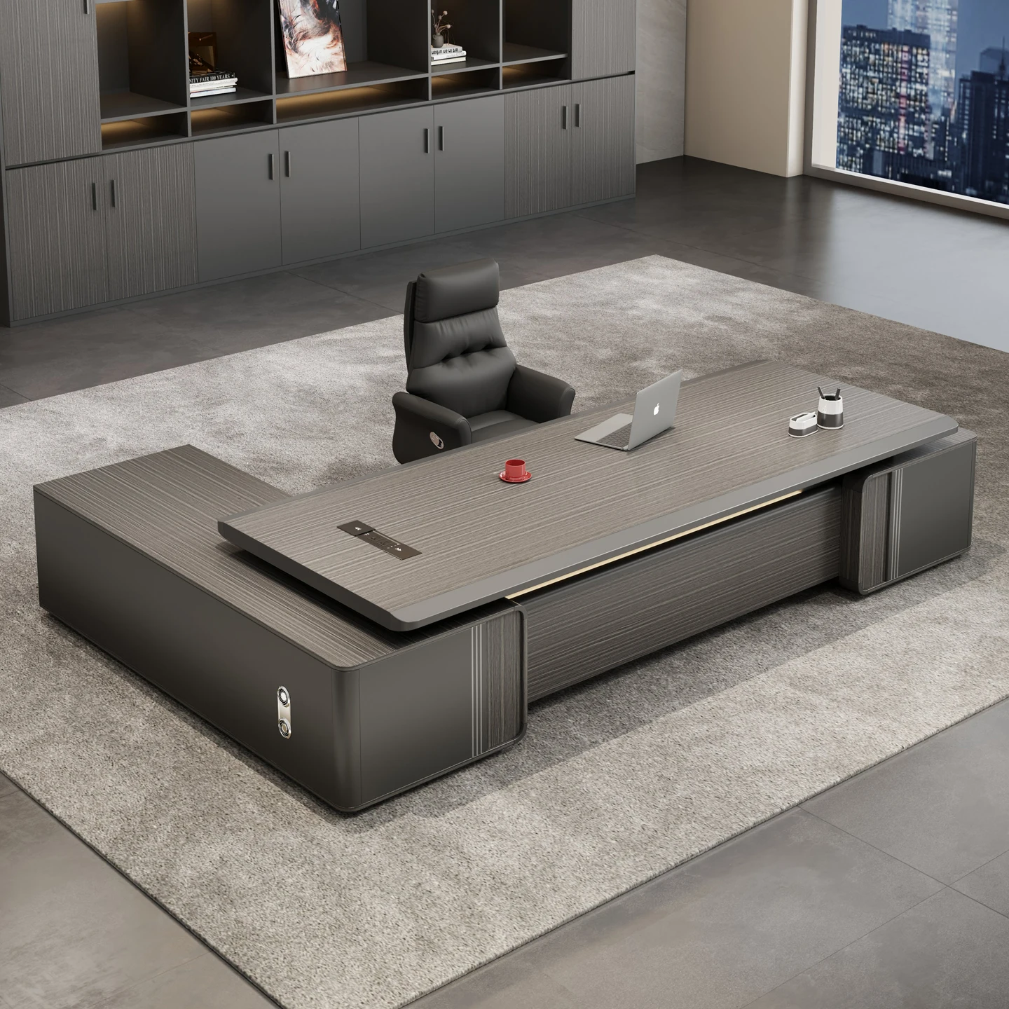 

High-end paint boss desk senior sense president desk and chair combination manager room large desk