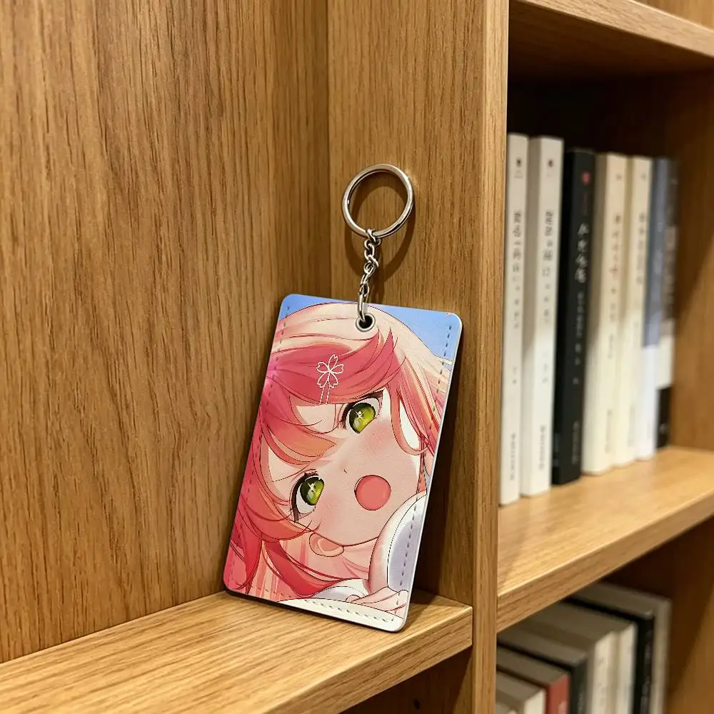 Pink S-Sakura M-Mikos Card Holder Men And Womenn Universal Antirust Keychain Learther Access Drop Key Tag Ring - view 2