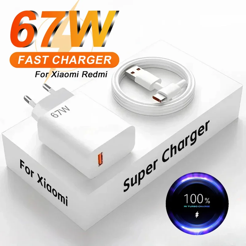 67W Fast USB Charger 6A Type C Cable for Xiaomi 11 12 Lite 13T Redmi Note 10S 11T 12T 13 Pro POCO F5 X5 Turbo Quick Charge Cable