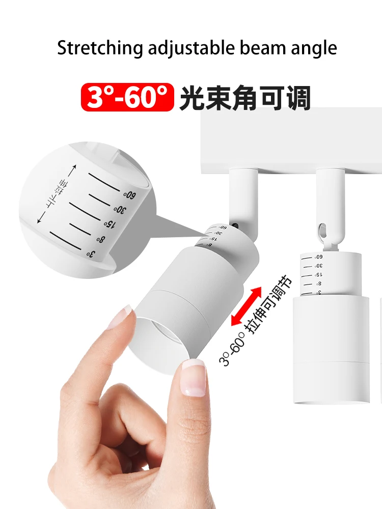 Led Focusing Spotlight Surface Mounted Small Beam Angel Spot Light Zoom Adjustable Degree Ceiling Lamp For Home Room Art Aisle