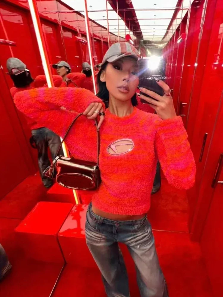 Women's Sweaters 2023 Fall Winter Slimming Hollow Tops High-End Sexy Slim-fit Sweater Feminine Solid Color Pullover Knitwears