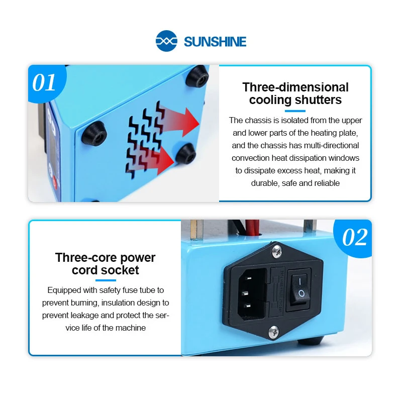 SUNSHINE LS2 MINI Constant Temperature Mini Heating Machine Uniform Heating for Layering Lamination Tinning Glue Removal Tool