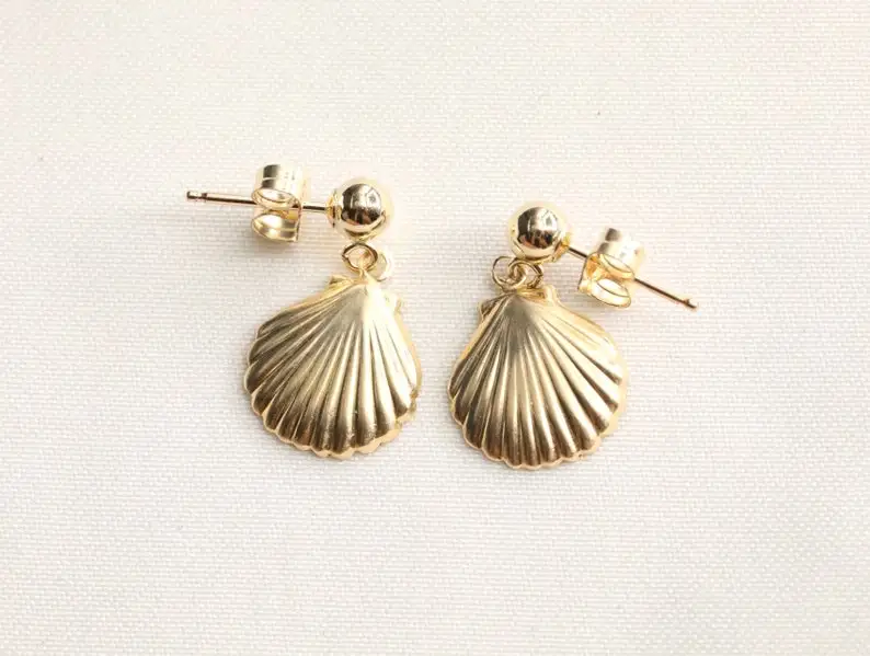 14k Gold Filled Sea Shell Earrings luxury High Quality Earrings Ladies' Earrings Beach Jewelry Gifts for Woman