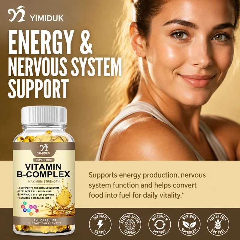 Enriched B-Complex Capsules, with Inositol & B-Group Vitamins, Nourish Nerve Health, Strengthen Immunity & Optimize Metabolism