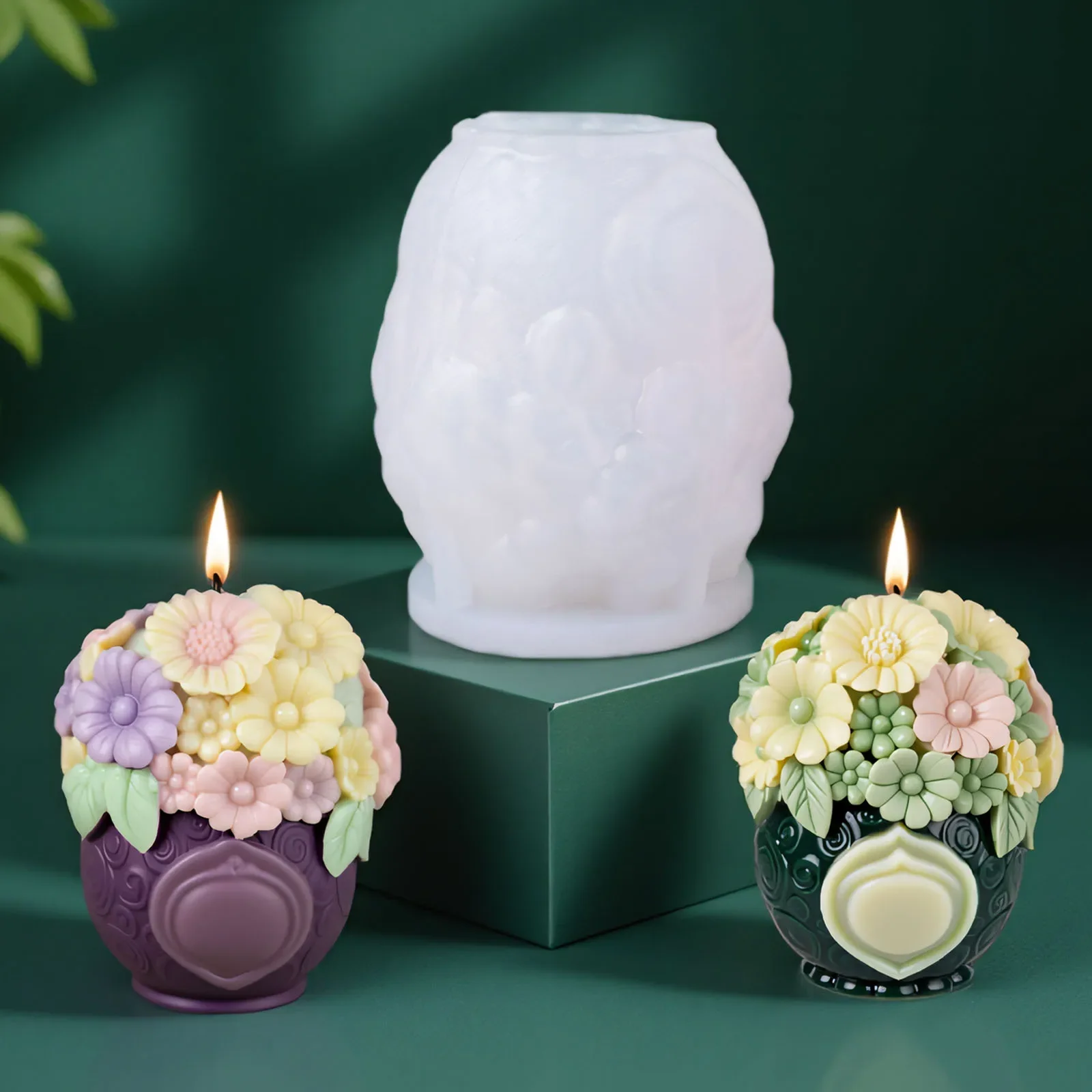 

3d Flower Basket Silicone Molds Bow Bouquet Plaster Epoxy Resin Molds Home Decoration Candle Molds for Candle Making Supplies