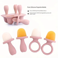 Baby Silicone Mold Set,Teething Teether,Perfect for Freezing Breast Milk, Formula & Smoothies - Essential Baby Feeding Accessory