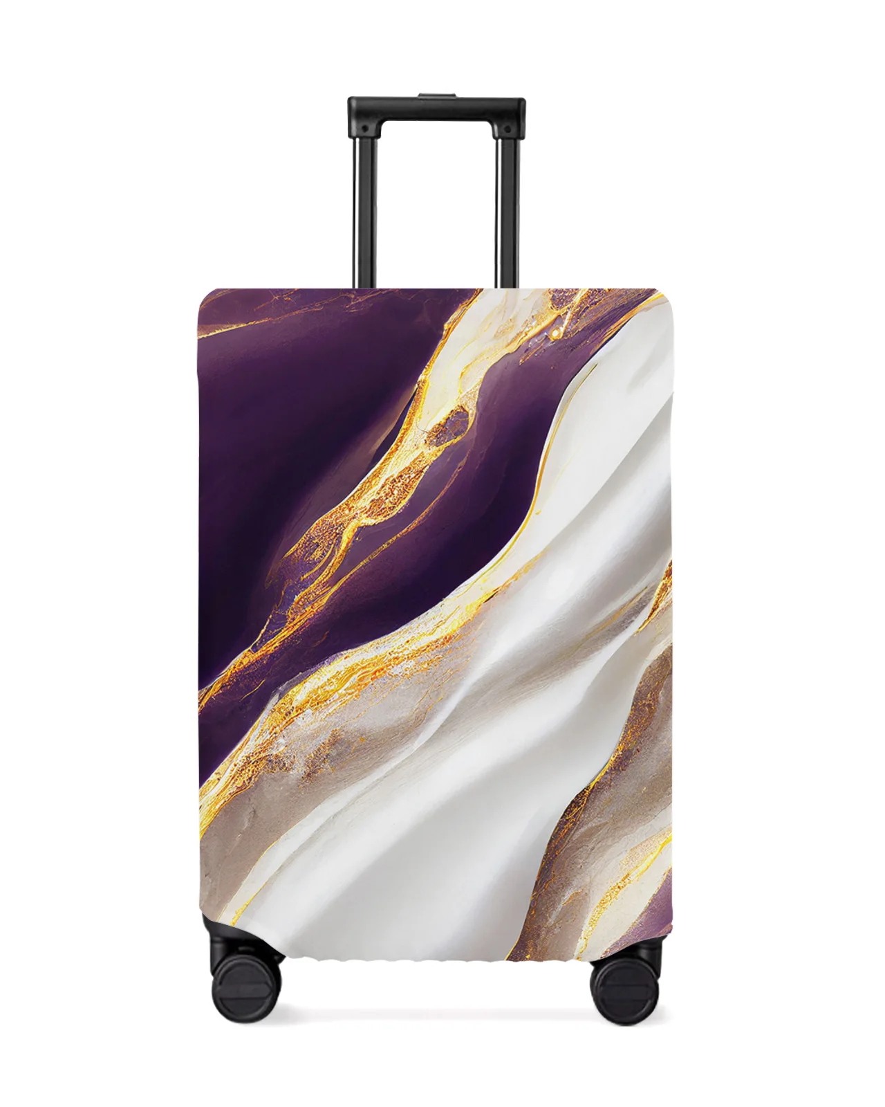 

Marble Texture Purple Luggage Cover Stretch Suitcase Protector Baggage Dust Case Cover for 18-32 Inch Travel Suitcase Case