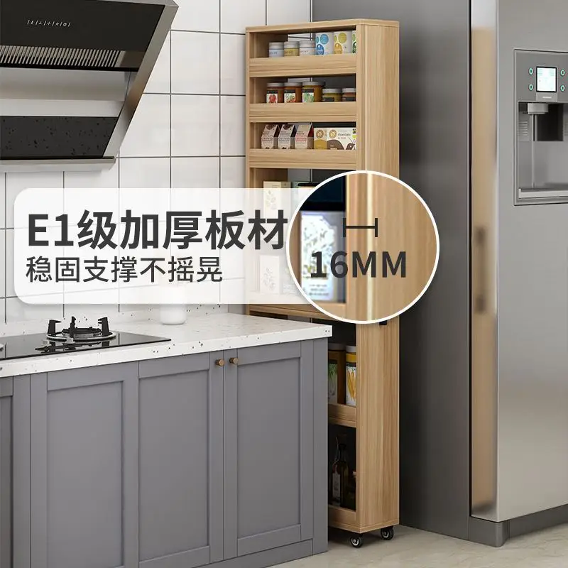

Shelf side pull-out crevice storage cabinet narrow gap kitchen space saving large capacity