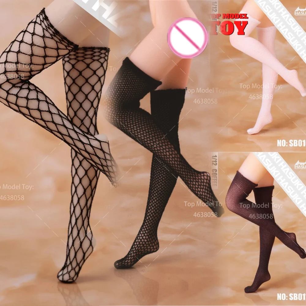 HASUKI SB01 SB03 SB04 1/12 3D High Socks Knit Stockings Sock Clothes Accessories Fit 6'' Female Soldier Action Figure Body Dolls