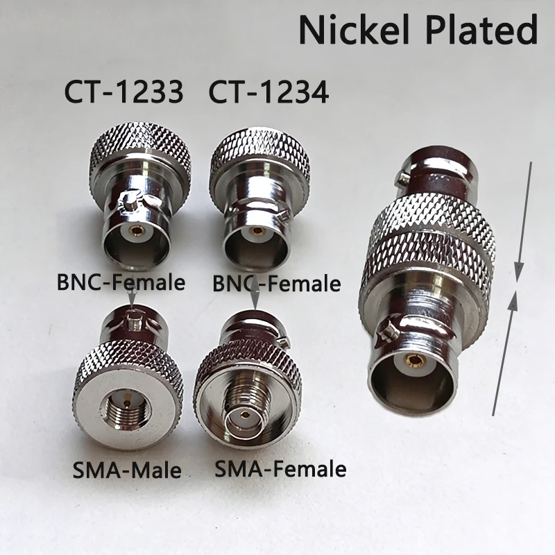 1PC/Set BNC Female to SMA Male RF Coaxial Connector Adapter 50Ohm for Handheld Walkie Talkie Two-Way Radio Antenna Oscilloscope
