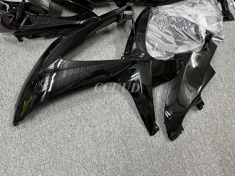 4 ของขวัญใหม่ ABS รถจักรยานยนต์ Fairings ชุด Fit สําหรับ SUZUKI 600 750 K8 2008 2009 2010 08 09 10 ตัวถังรถชุดสีดําเงา