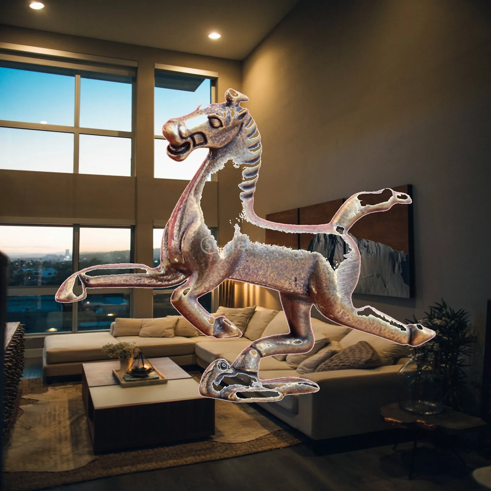 Chinese Handmade Horse Sculpture Brass Animal Ornament Vintage Decorative Figurine for Home Office Table Decor