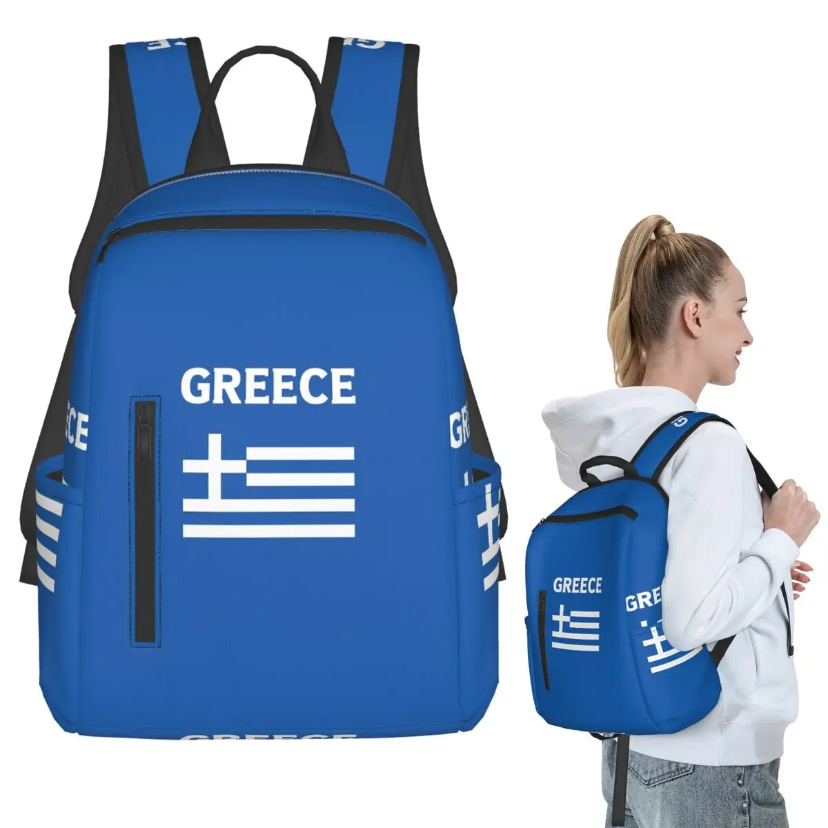 

Greece Greek Flag Backpack Student BookBag Children School Bag Computer Shoulder Bags Boys Girls
