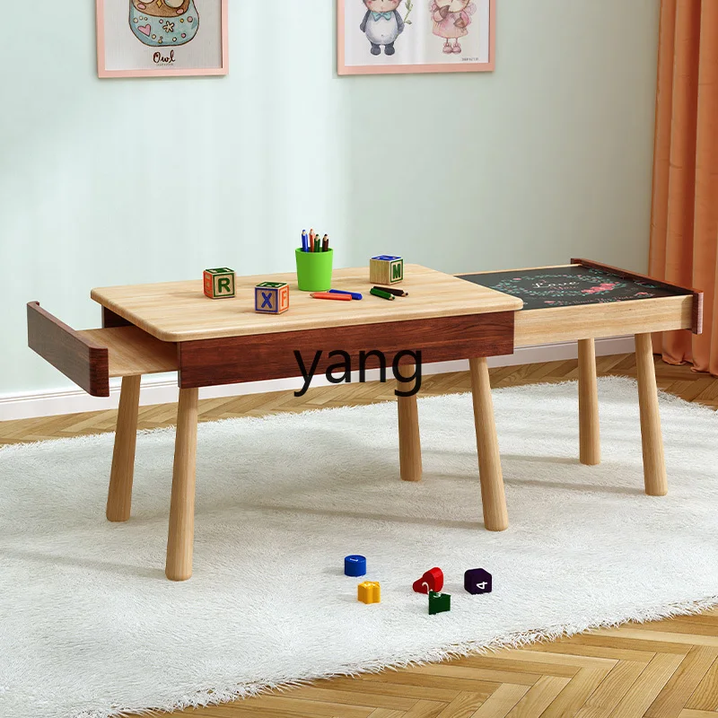 CX Elementary School Student Solid Wood Desk Table and Chair Suit Bedroom Children Telescopic Table Computer Table and Chair