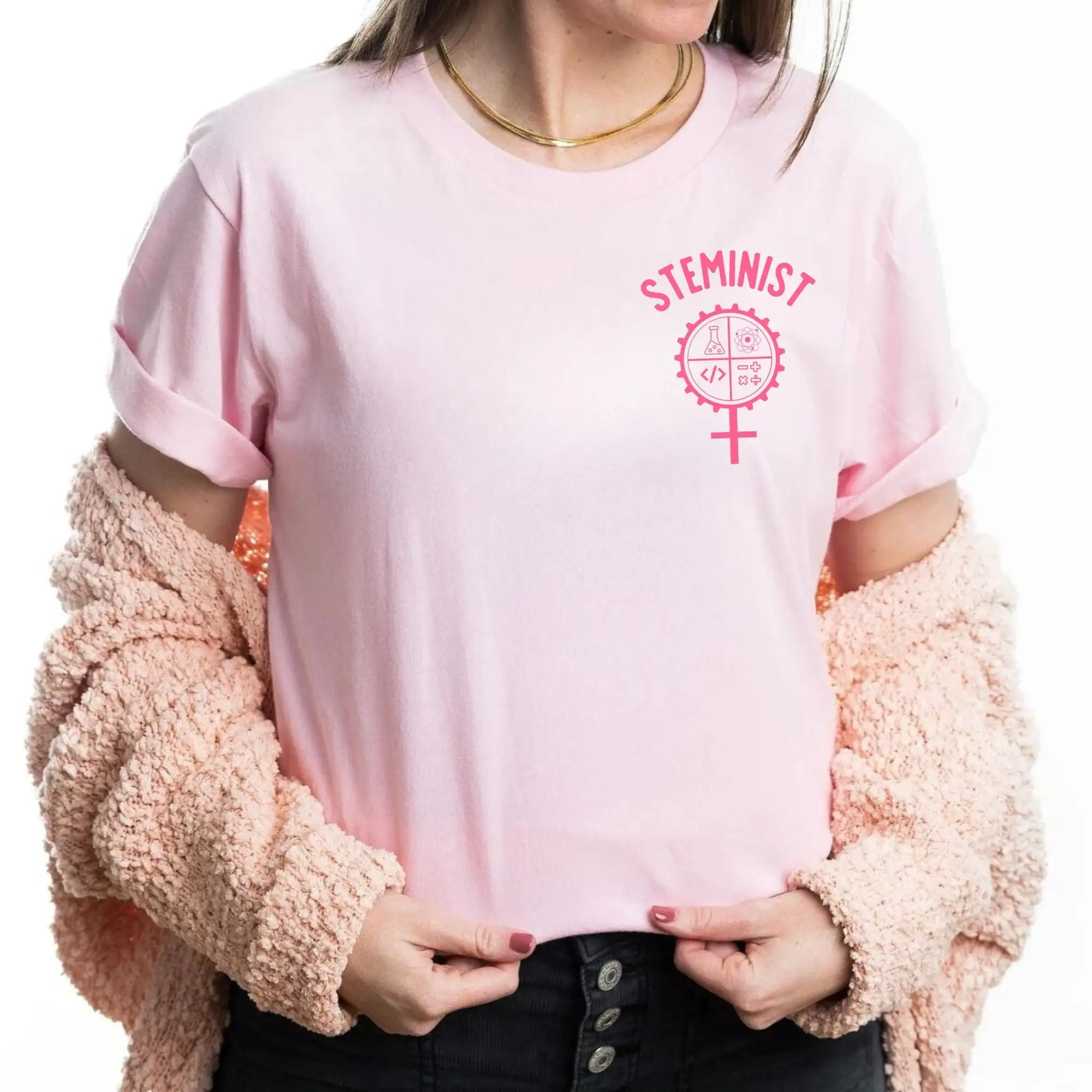 

Футболка Steminist Stem Woman Student Science Teacher Funny S Lover Pocket