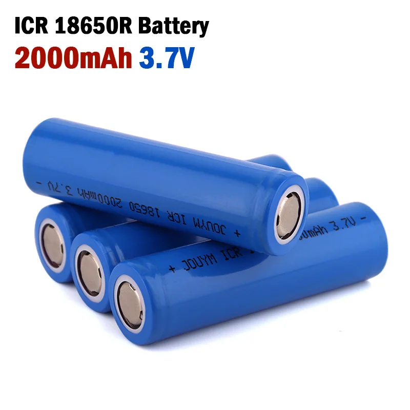 Batterie aste au lithium-ion, cellule d'alimentation 24.com, capacité réelle ICR 100%, 18650 mAh, 2000 V, 3.7, nouveau, 18650