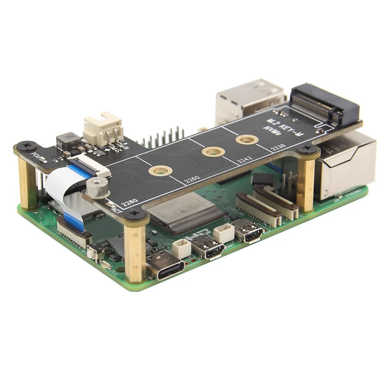 X1001 M.2 Nvme SSD บอร์ดขยายสําหรับ Raspberry Pi 5 PCIE To M.2 NVME SSD 2280 2242 2230 อะแดปเตอร์ใช้งานง่าย