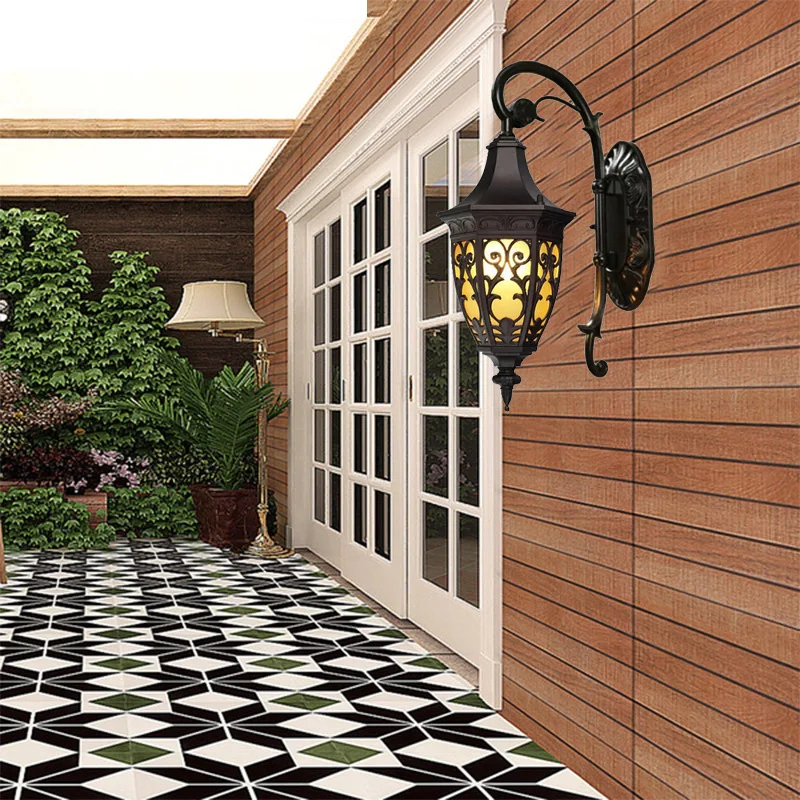 Outdoor Waterproof European Style Outdoor Courtyard Lights, Home Villa Entrance Lights, Fence Balcony Exterior Wall Lights