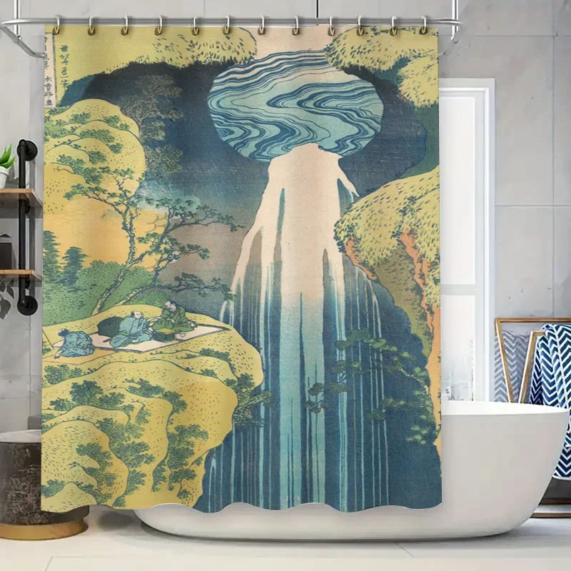 

Винтажная занавеска для ванной комнаты с водопадом и дизайном в японском стиле, подходящая для домашнего декора в 2023. AliExpress.
