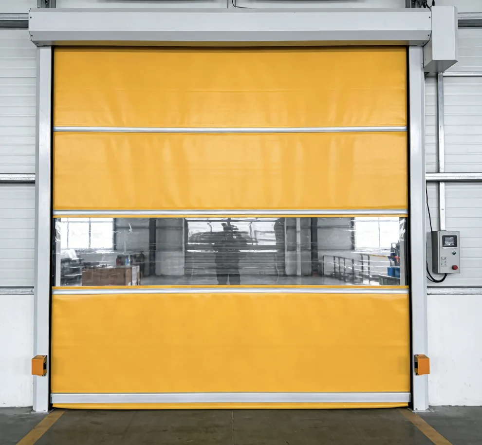 Clean Dustproof Workshop Fast Rolling Shutter Door with Automatic Induction Lifting Cargo Ladder PVC Material