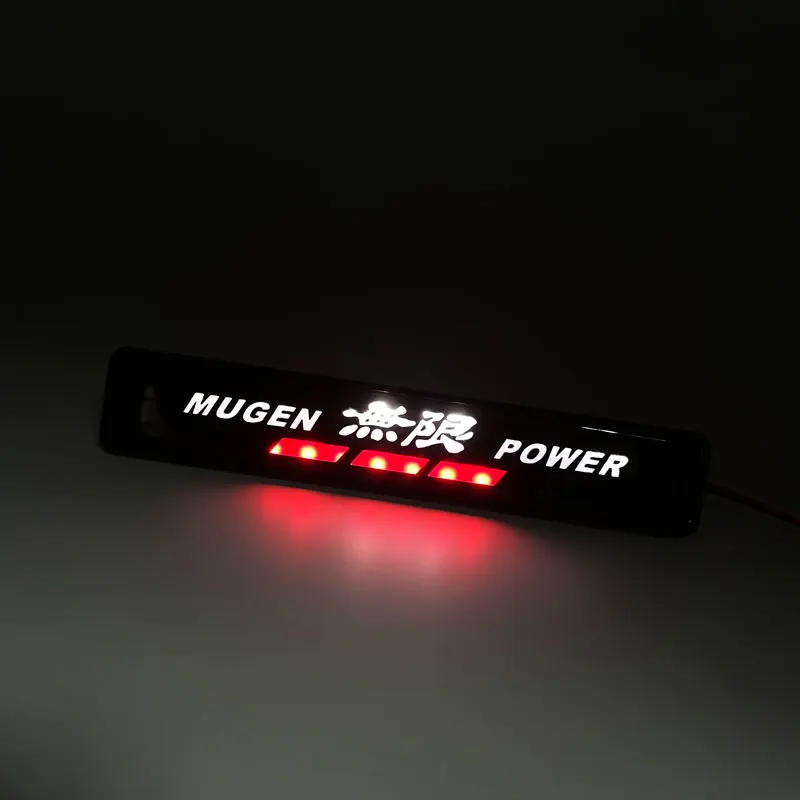 Car Decoration Auto Sticker Front Hood Grille LED Light For Honda Mugen Power Civic Accord Odyssey City CRZ  CRV Spirior