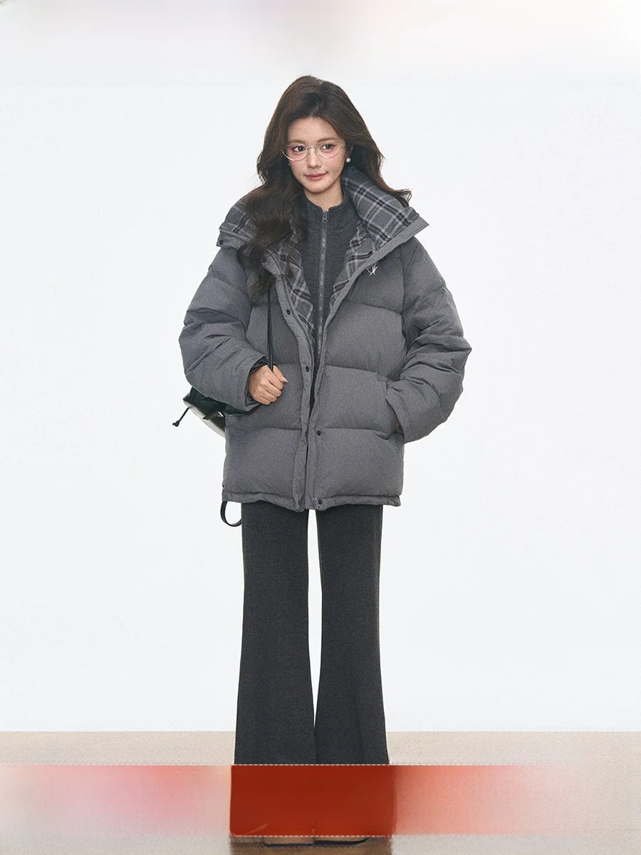 

Westayone Plaid Thiened Fce Women's Sweatirt Set New Arrival Winter 2025 Korean Sle Straight Cut Long Sve Zipper