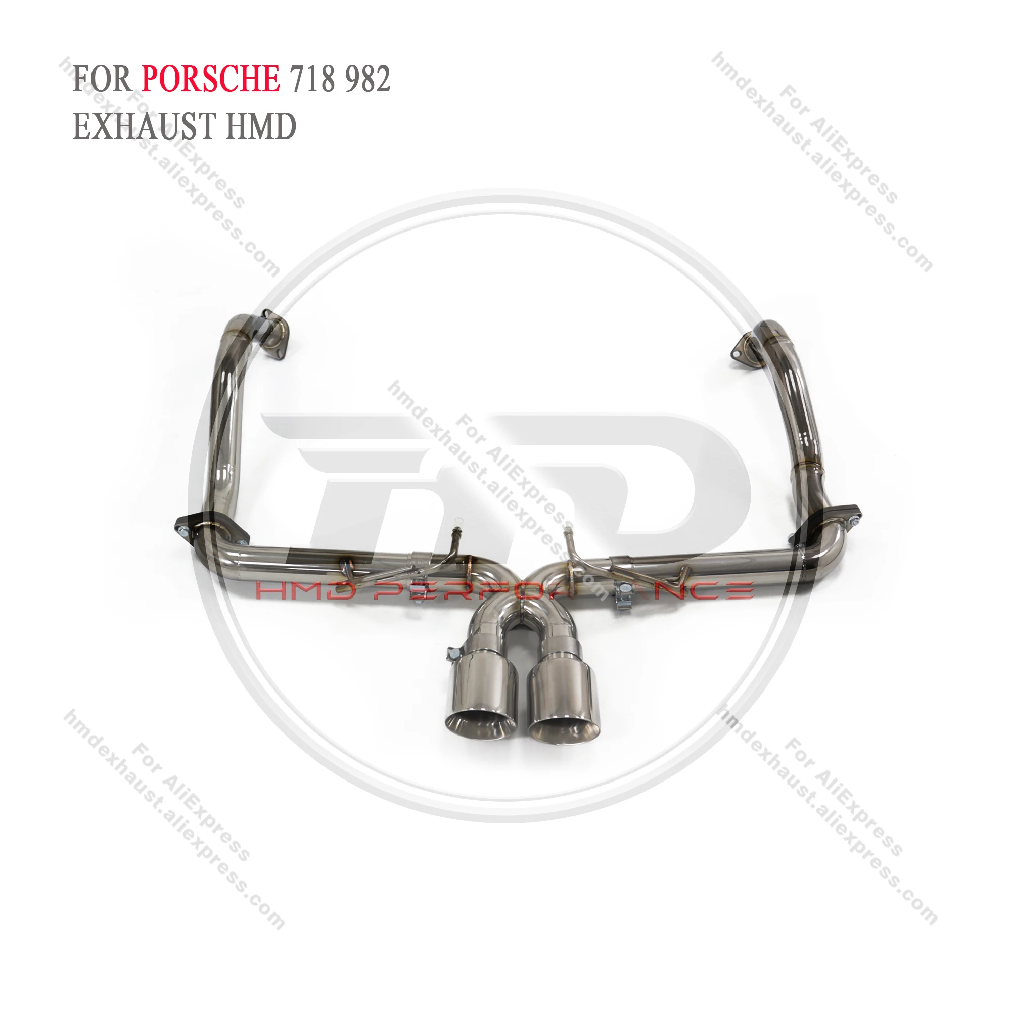 HMD Exhaust System Stainless Steel Performance Catback for Porsche 718 Cayman Boxster 982 2.0T Without Valve Straight Pipe