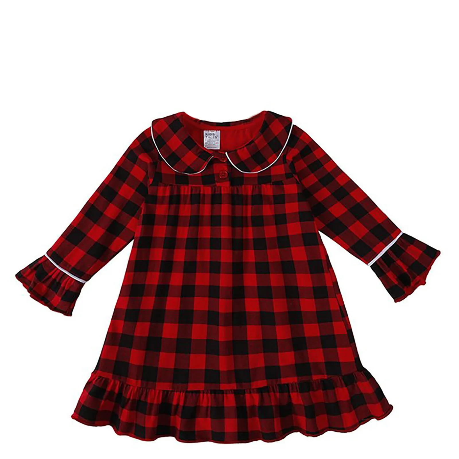 Natale ragazzi ragazze pigiama 6M-13T Family Match Cotton Xmas Hair Band set bambini Lounge Clothes infantile Plaid pigiama Suit