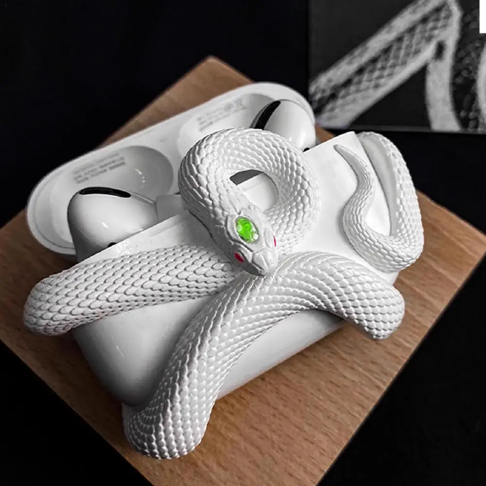 Resin Case Decor For Airpods 3/Airpods Pro/Airpods Pro 2 Case Cover Original Twisting Snake Designed Anti-Fall Drop Protection