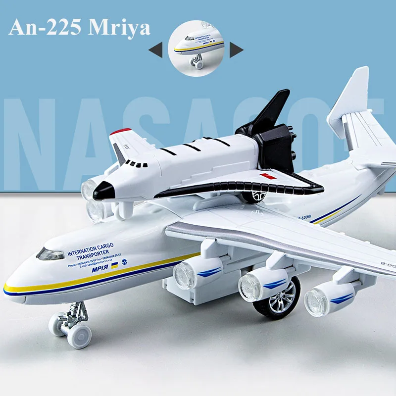 An-225 Mriya Alloy Airplane Model Large Air Transport Model Simulation Metal Flying Model Sound and Light Kids Gift