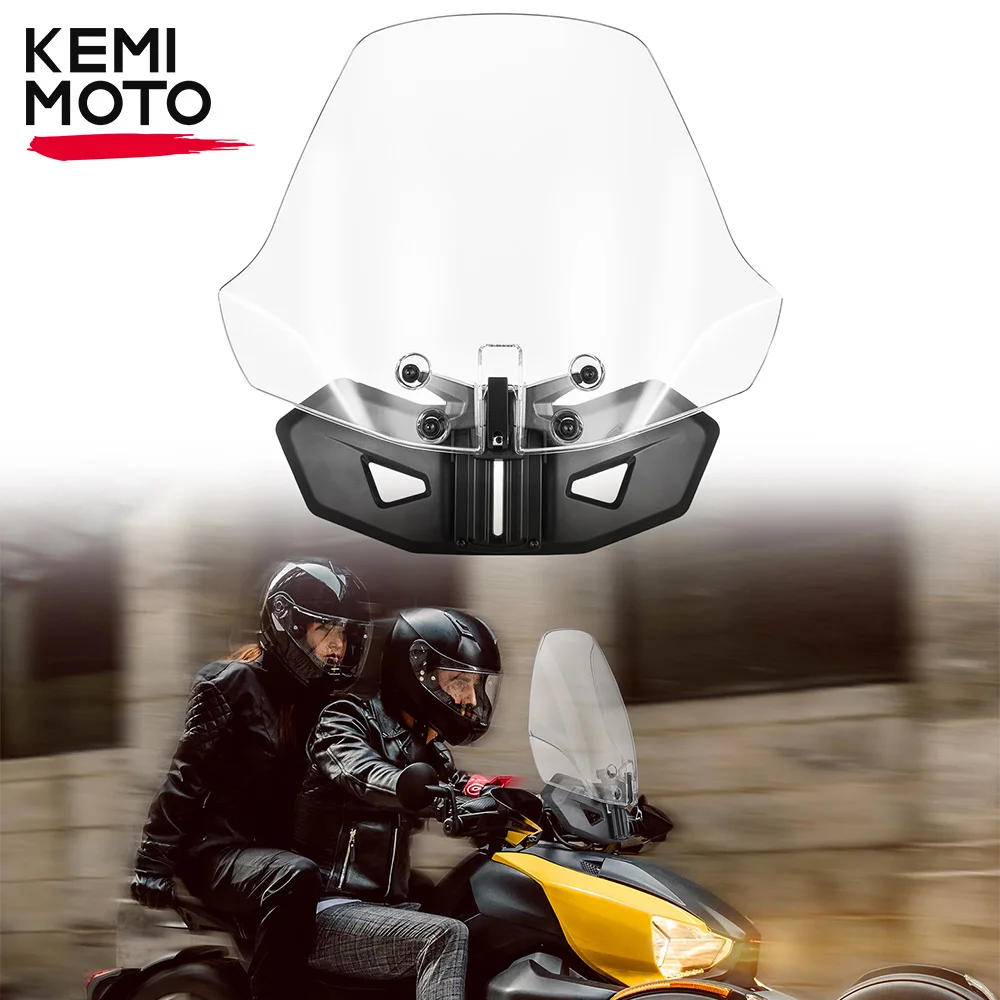 

KEMIMOTO On-road PC Clear Adjustable Windshield #219401032 Compatible with Can-Am Ryker 600 900 Sport Rally Edition 2019+