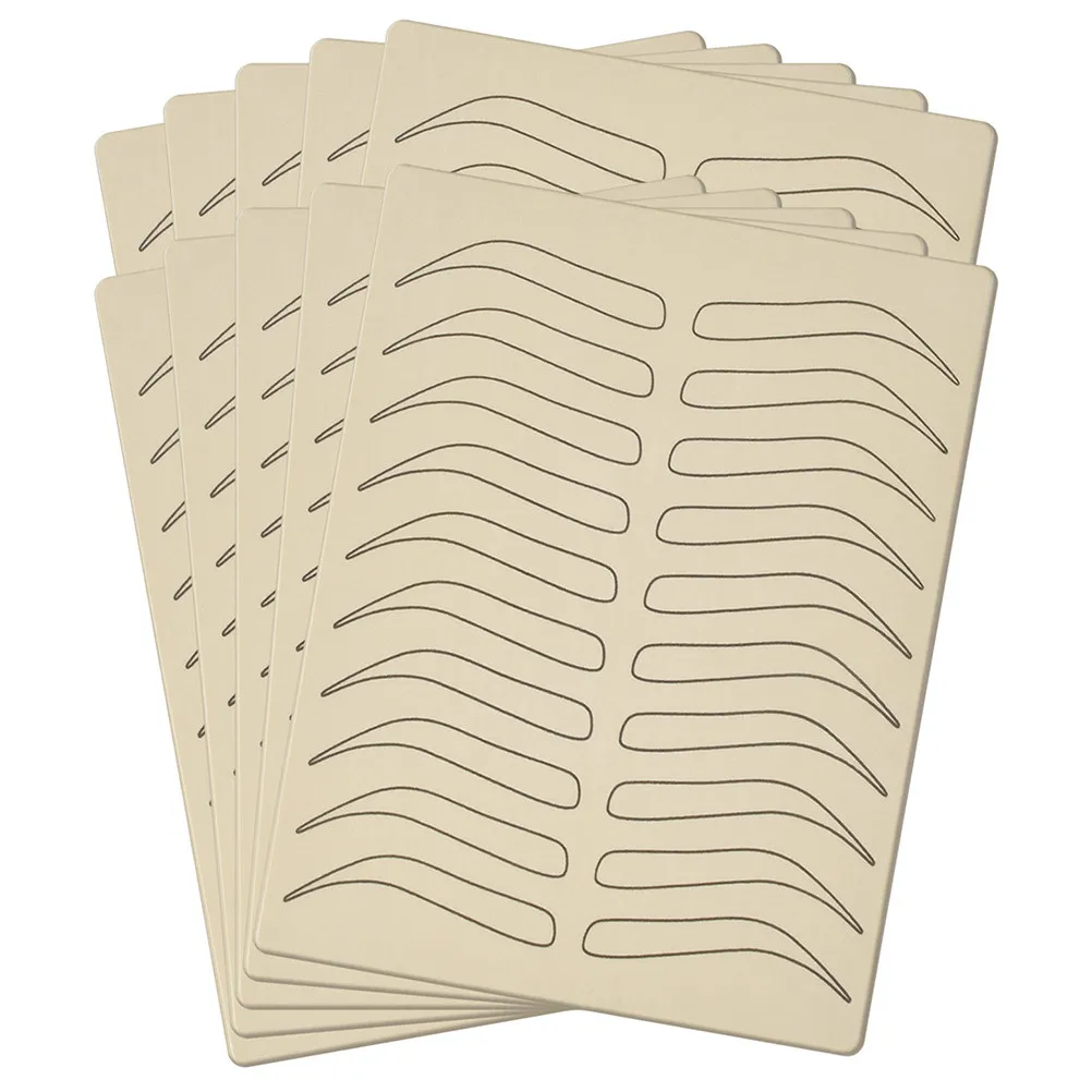 

10Pcs Blank Eyebrow Practice Skin Supple Silicone Tattooing Skin Realistic Touch for Beginners Tattoo Machine Needle Kit