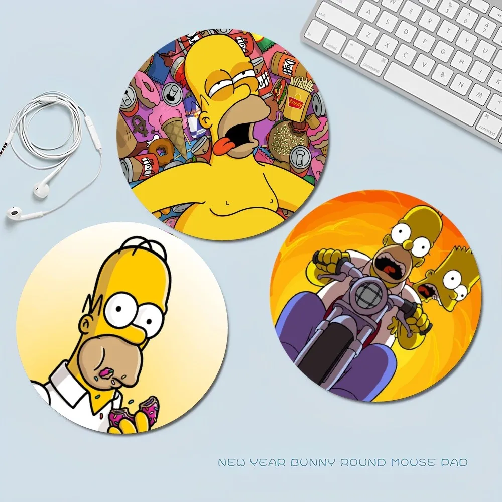 

Disney Simpsons Mousepad Small Round Speed Version Game Computer Keyboard Office Table Mat PC Laptop Mouse mat Desktop Mat