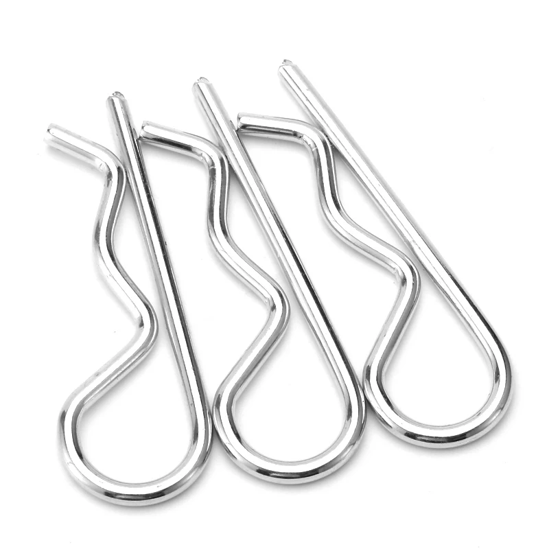 1-20 pz 304 In Acciaio Inox Tipo R Coppiglia A Molla Pin M1.2 M1.5 M1.8 M2 M2.5 M3 M3.5 M4 M5 M6 Forma D'onda Split Clip Morsetto Spille