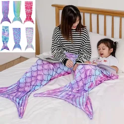 Flannel Mermaid Blanket Sleeping Blanket Adult Children Universal Mermaid Tail Blanket Children Sleeping Bag Shooting Props