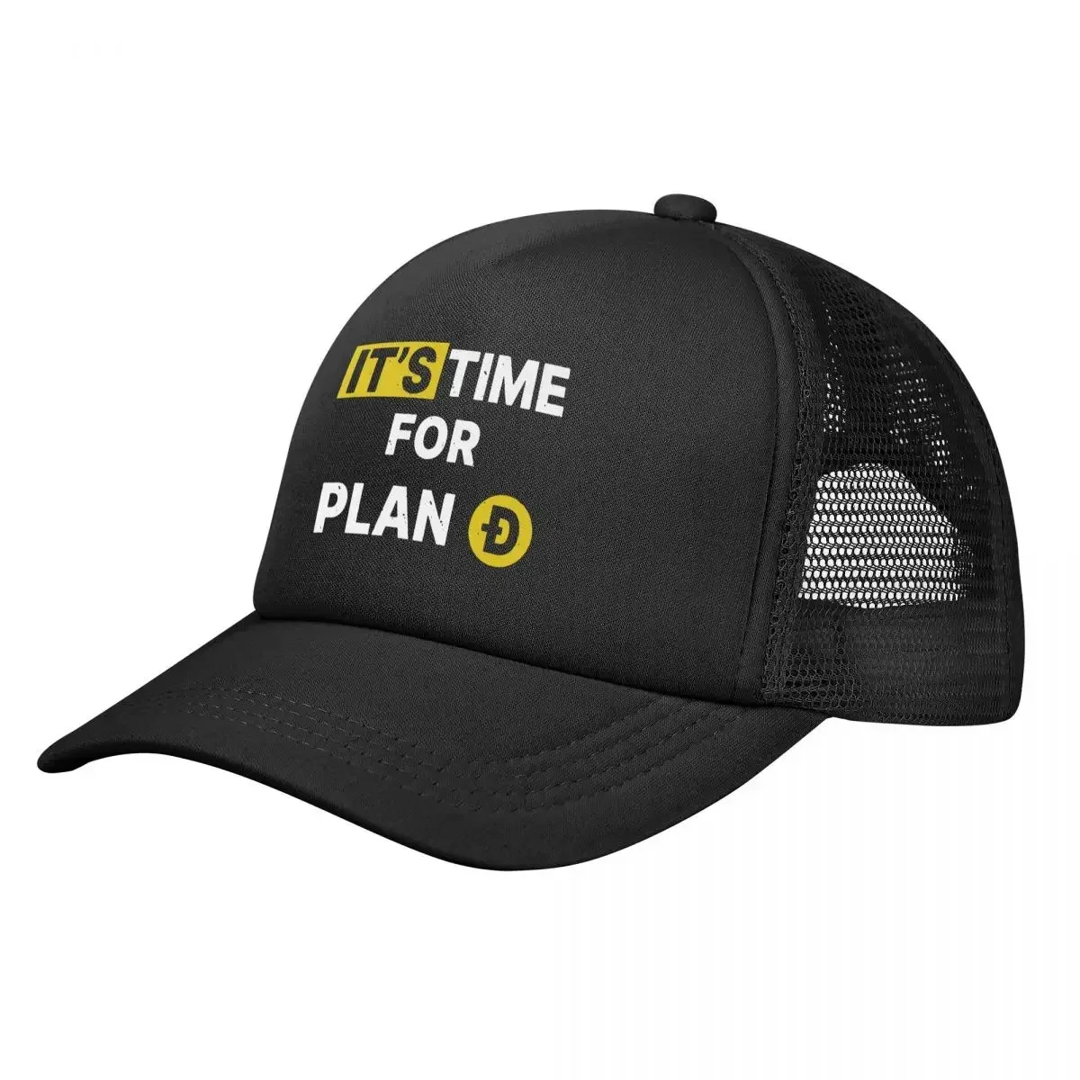 Dogecoin Coin DCT It's Time For Plan D Mesh Baseball Caps Unisex Hip-Hop Sun Hats Bitcoin Hodl Dad Hat Adjustable Trucker Cap