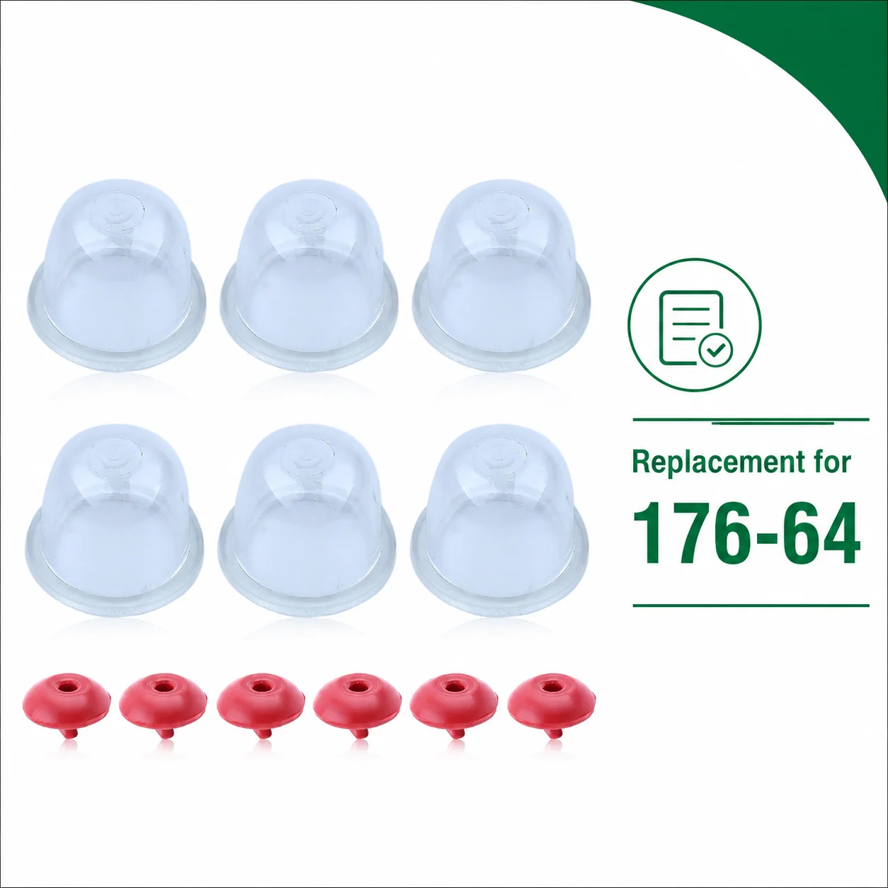 5pcs 188-12 Primer Bulb + 176-64 Check Valve Replacement for Walbro WT Carburetor Echo Trimmer Brushcutter Garden Tool Parts