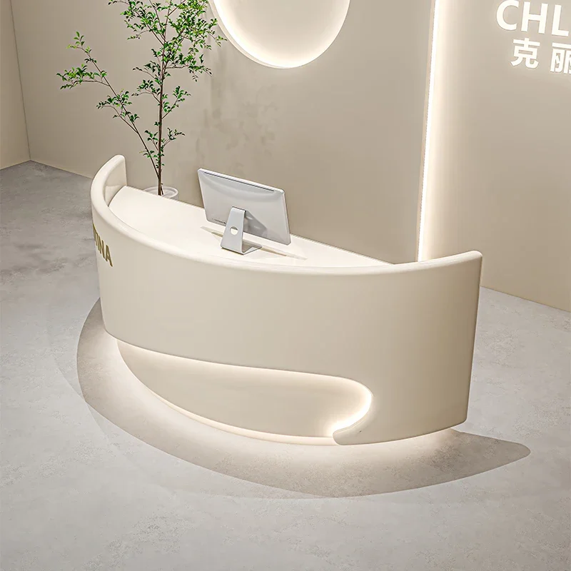 

company front desk training reception desk home business reception furniture women's clothing store bar counter arc guide table