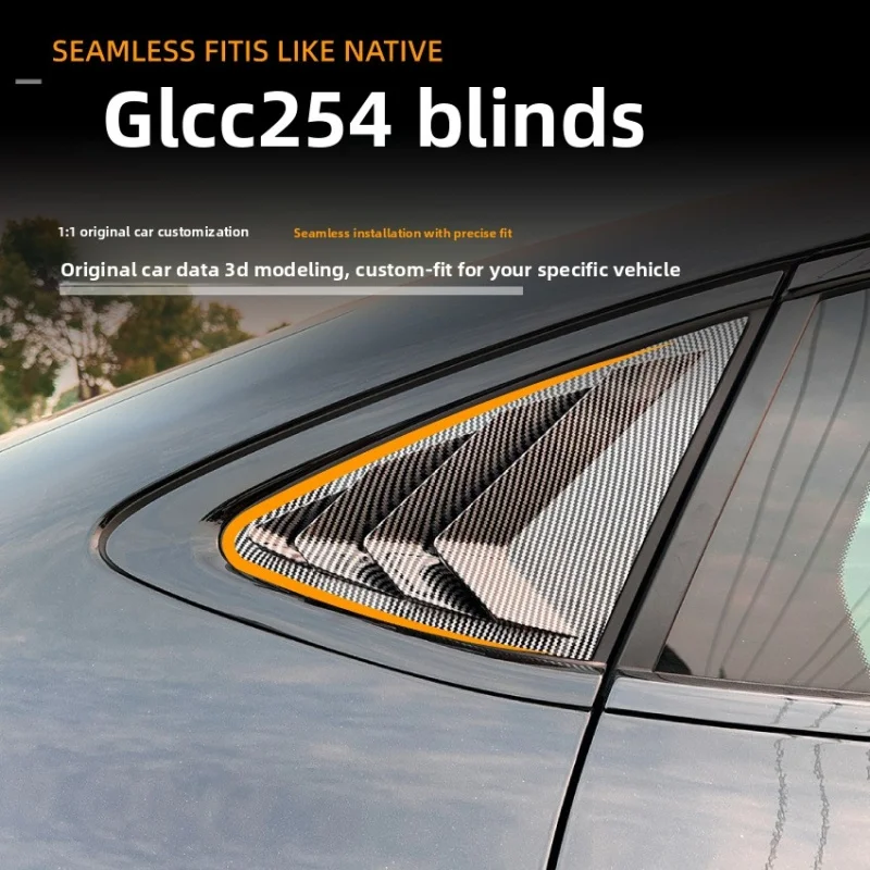 

Спортивные накладные жалюзи на задние боковые окна для Mercedes-Benz GLC C254 Coupe 2024-2025: наклейки-шторки на окна автомобиля