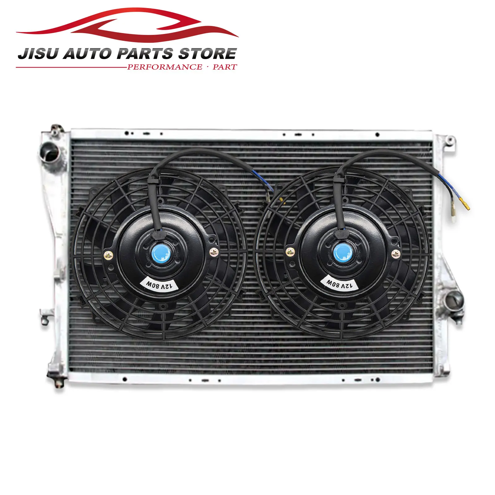 2-Row Aluminum radiator + Fans for BMW 525i 528i 530i 540i 740i 740iL 750iL M5 Z8 1999-2005