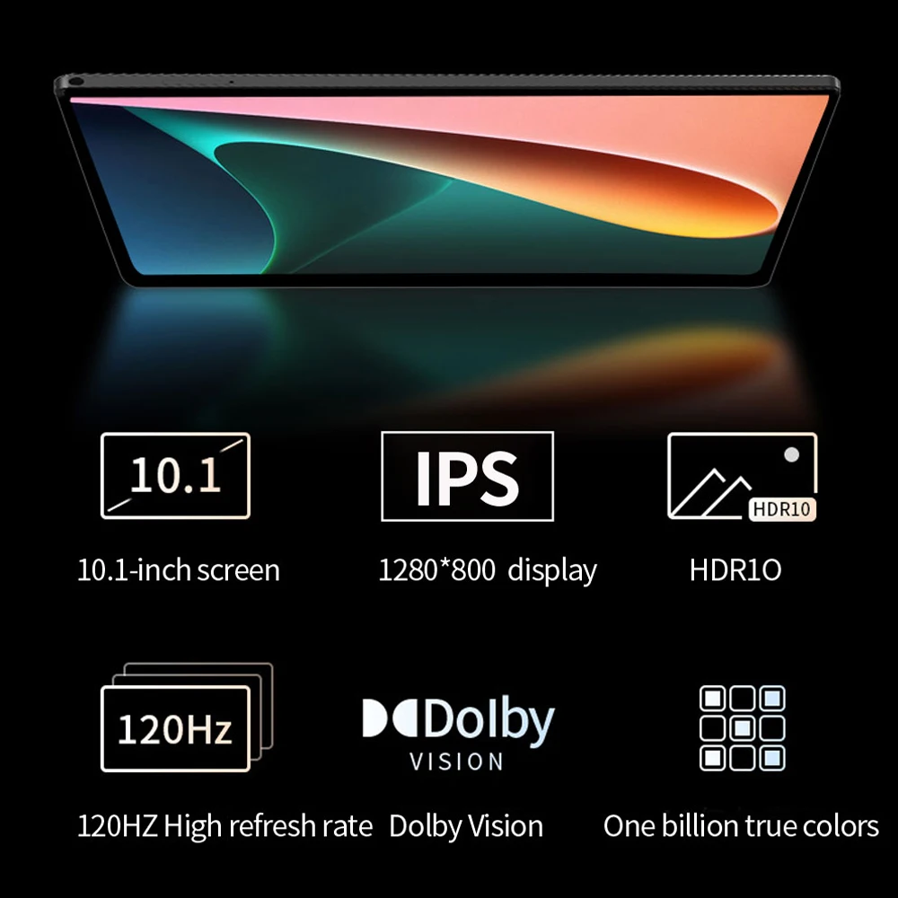 (World Premiere) BDF 10.1" HD Display Android 13 Tablet 6GB RAM 128GB ROM 6000mAh Battery Wi-Fi+Mobile Nano-SIM 3G Network