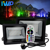 220V LED Flood Light 50W 100W IP66 Waterproof RGB Spotlight Outdoor Color Changing RGB Floodlight for Garden Landscape Lighting