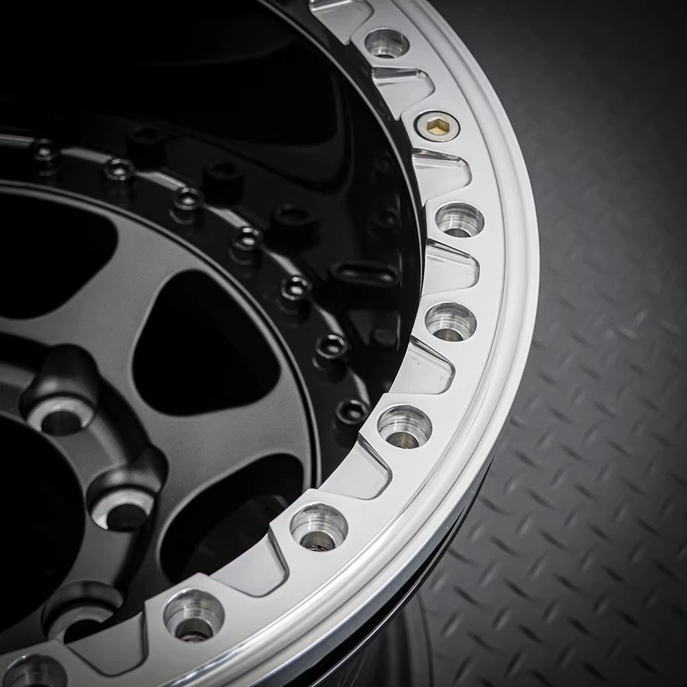 Heavy Duty Double Anti-Drop Ring Bead Lock Off-Road Wheel Hub 6x135/6x139.7 Cast Aluminum Alloy for 4x4  Wrangler