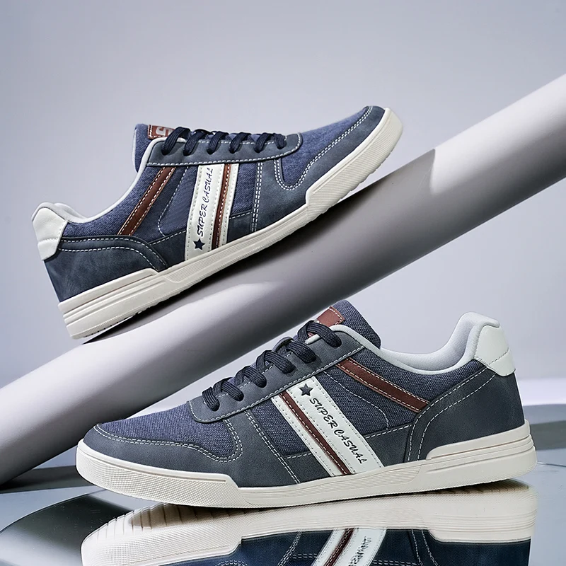 جديد الرجال حذاء قماش جودة عالية تنفس الشقق الدانتيل يصل حجم كبير 48 الراحة لينة وحيد عدم الانزلاق أحذية التزلج عادية الرجال #1