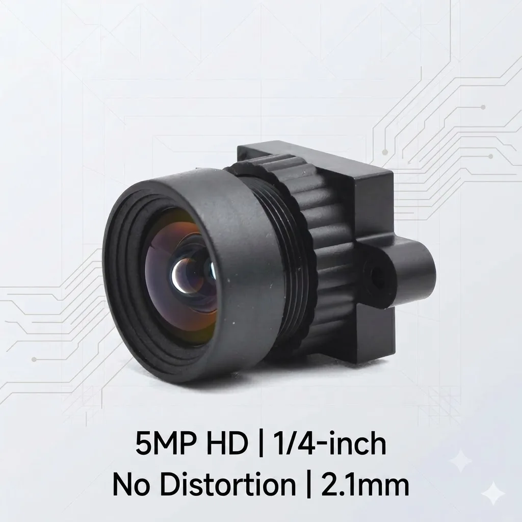 5MP No Distortion M12 Lens 2.1mm 1/4