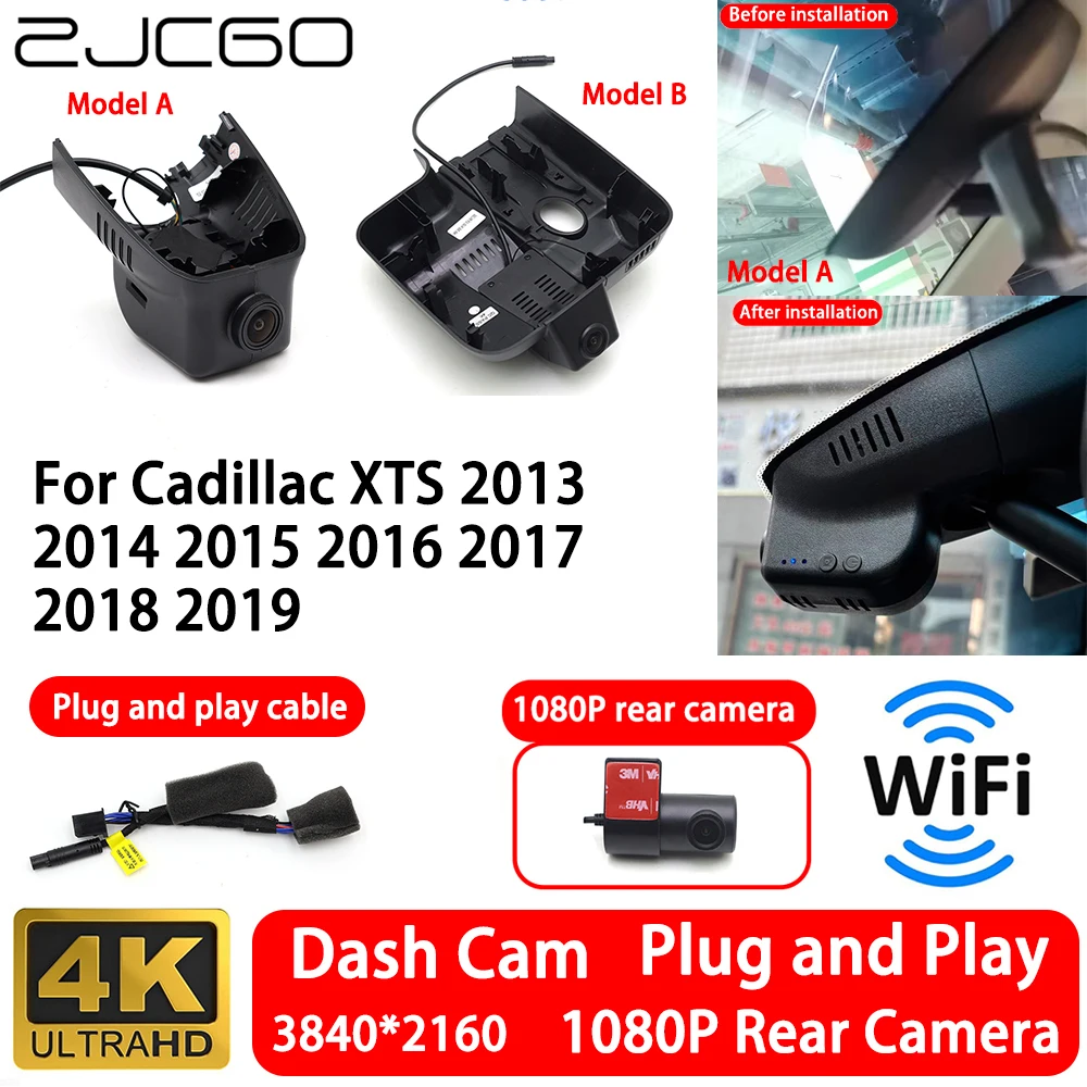 

for Cadillac XTS 2013~2019 4K 2160P Front Rear Camera Dash Cam Wifi Plug and Play Video Recorder Loop Recording
