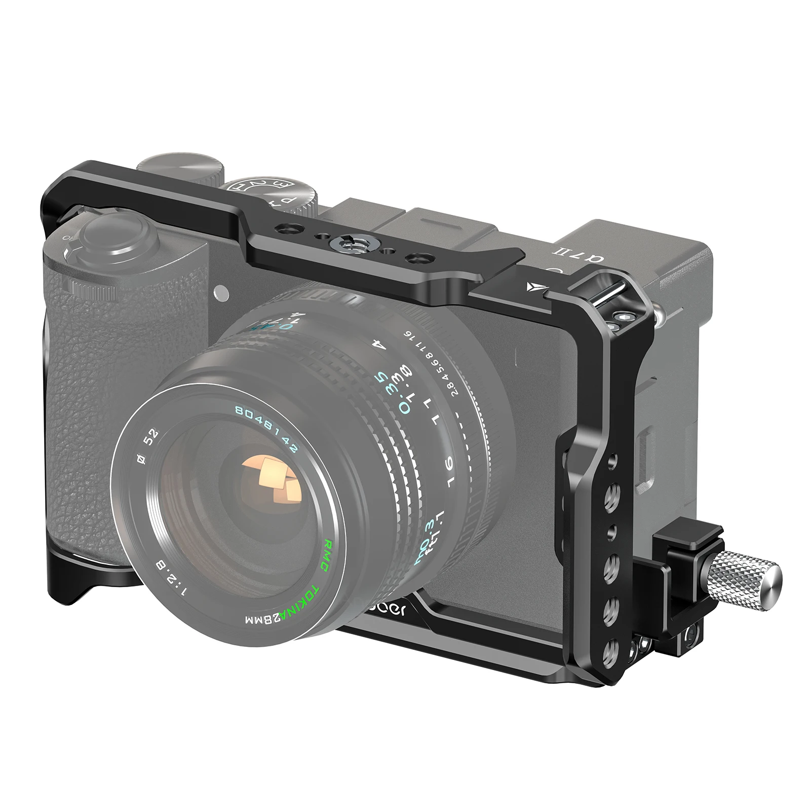 

Andoer Camera Cage Aluminum Alloy with Cold Shoe Mounts 1/4 Inch & 3/8 Inch Threads Cable Clip for Sony A7C II/ A7CR