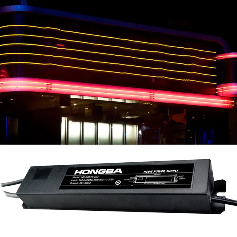 A05E-HONGBA Elektronischer Transformator für Neonlichter mit abnormalem Statusschutz, einfache Installation