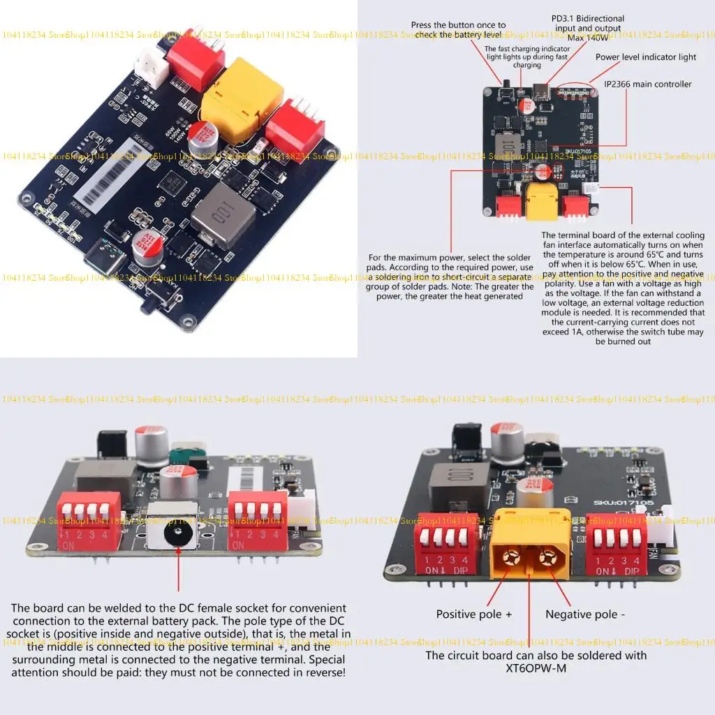 

P9FB 140W Двунаправленная зарядная модуль 2-6 с батареей для быстрого питания устройств