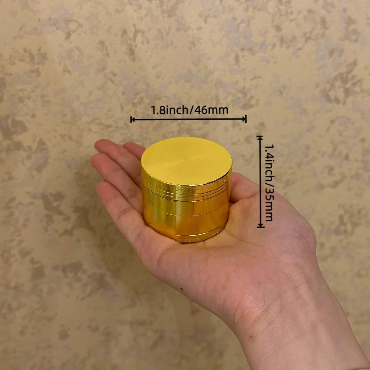 1.4/1.8inch Gold Laser 4-Layers Herb Grinder Vanilla Zinc Alloy Crusher Metal Raw Cutter Manual Grinder Grass Smoking Tool Gift view 5